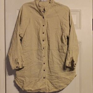 Carly Jean Los Angeles Distressed Button Up Jacket